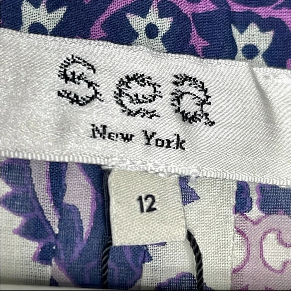Sea New York Brigitte Border Long Sleeve Romper Size 12 Multicolor Purple NWOT - Picture 13 of 16